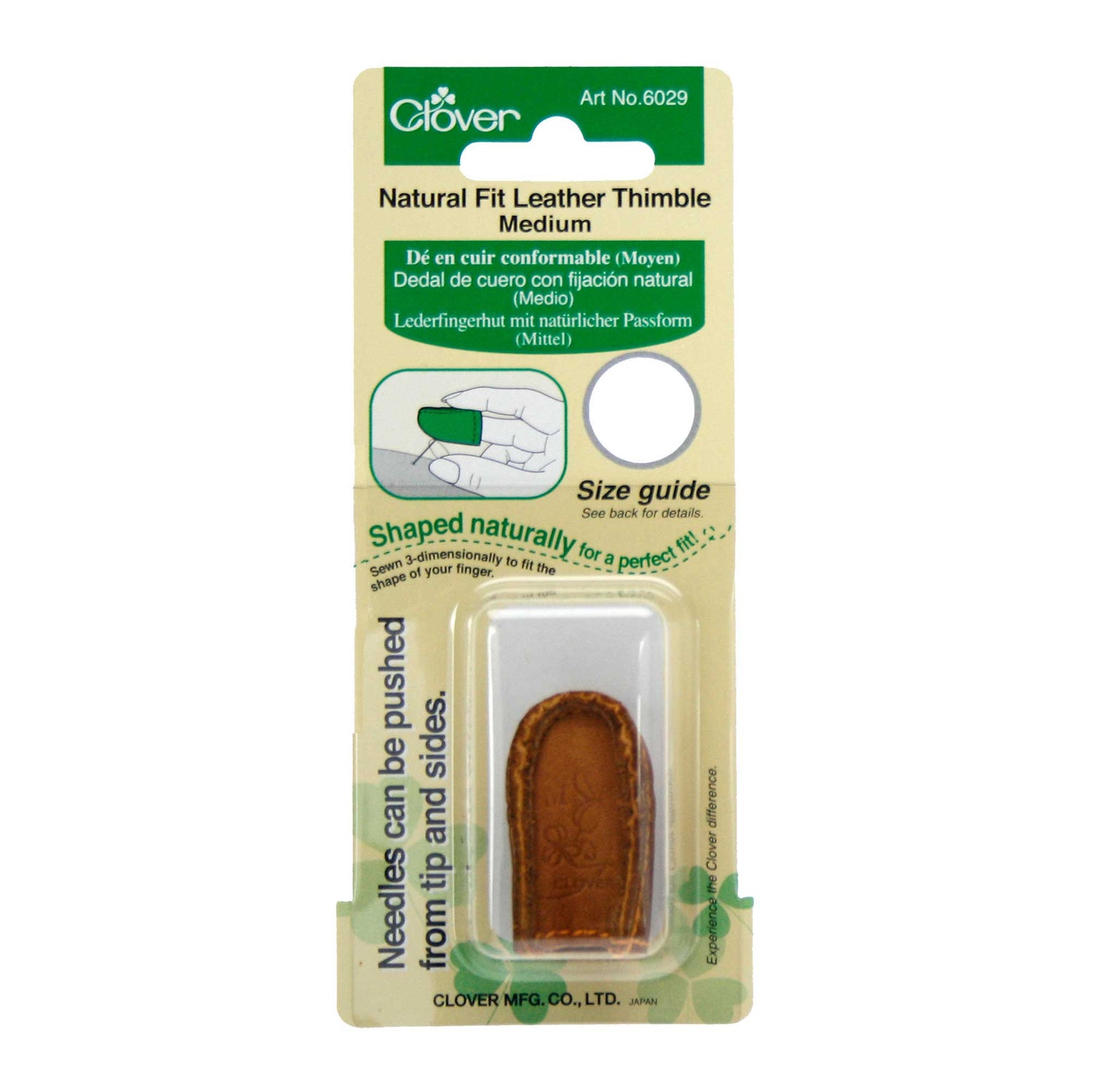 Clover Natural Fit Leather Thimble | Medium