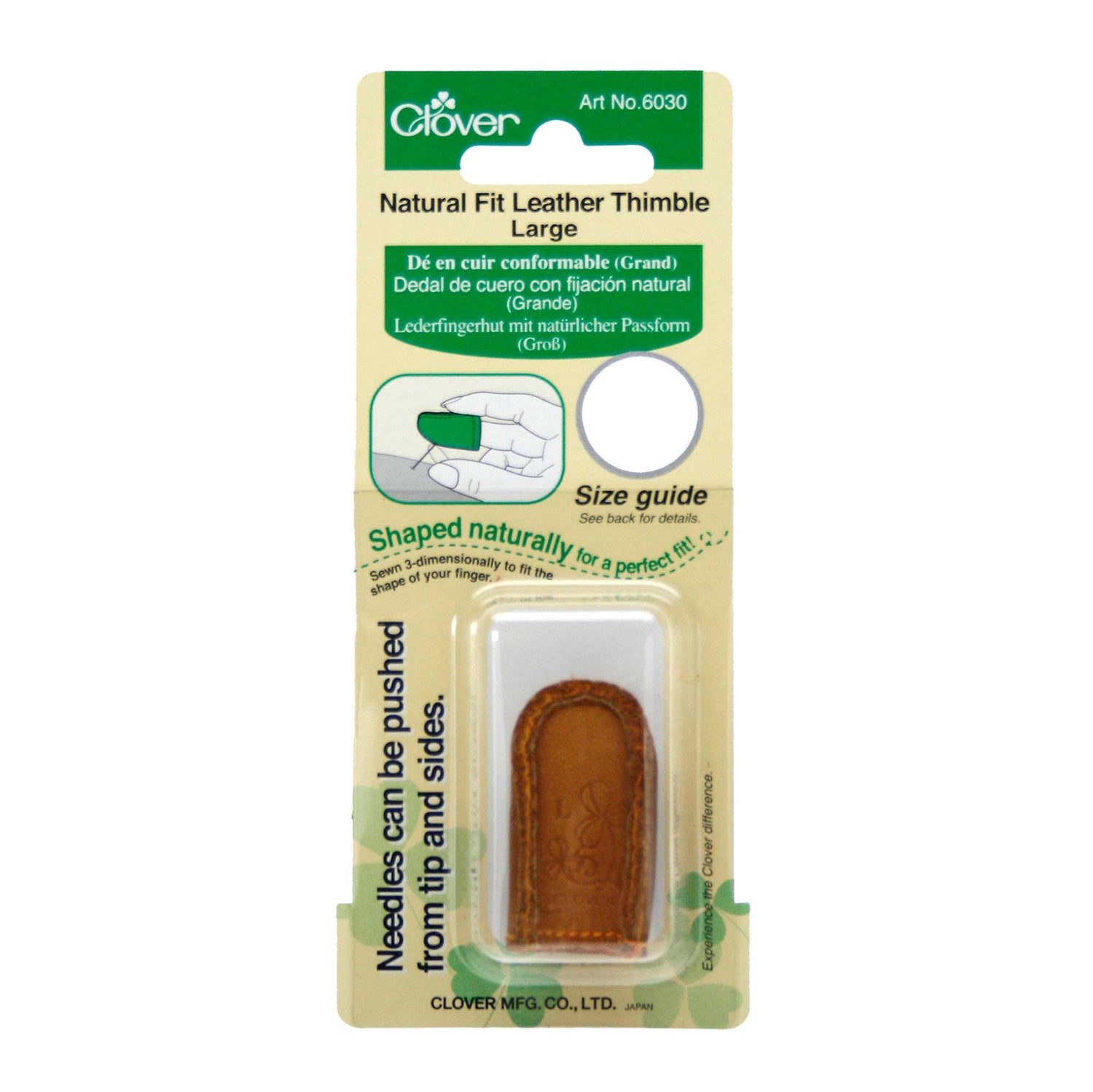 Clover Natural Fit Leather Thimble | Large