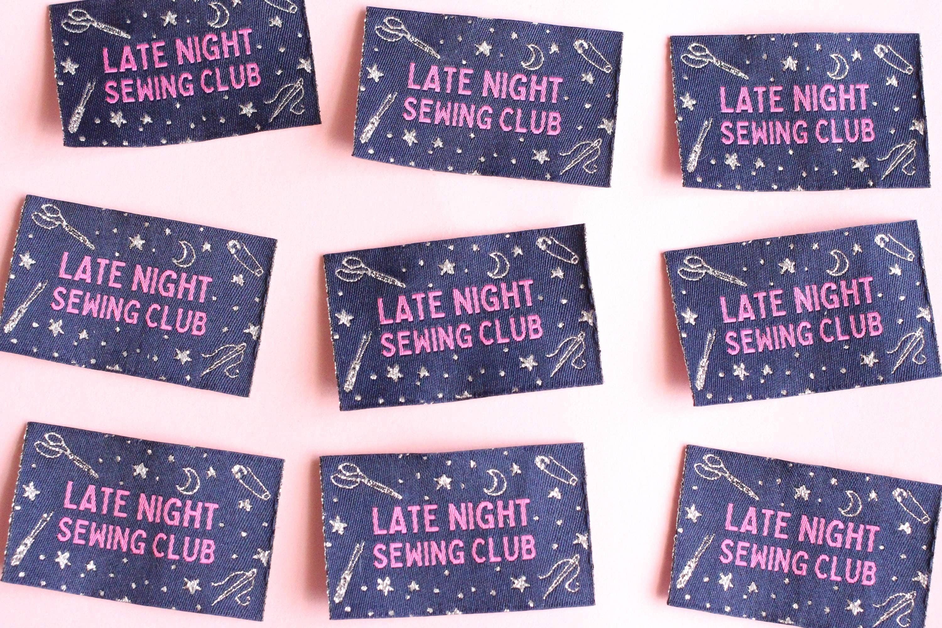 Late Night Sewing Club - Pack of 5 Fun Woven Sewing Labels