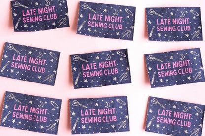 Late Night Sewing Club - Pack of 5 Fun Woven Sewing Labels