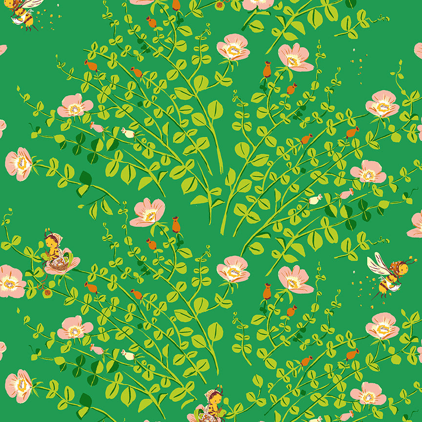 Nanny Bee Jade - Heather Ross Favorites by Windham Fabrics