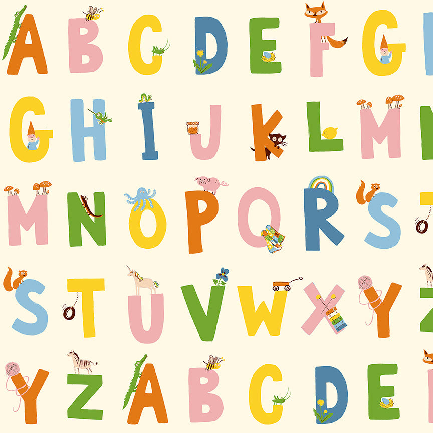 Alphabet Cream - Heather Ross Favorites by Windham Fabrics