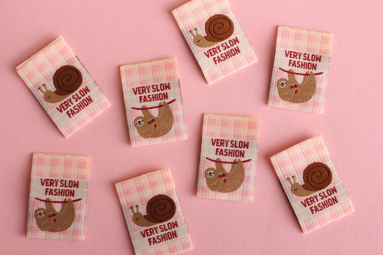 Slow Fashion Snail Sloth Labels - Cosy Club Handmade