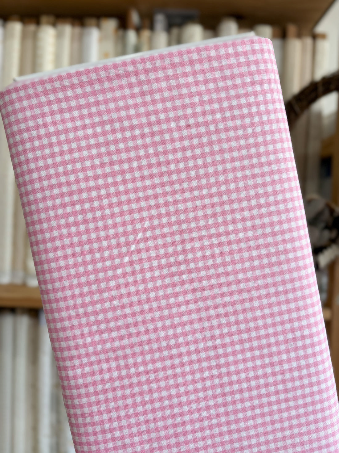 Pink Gingham 1/8&quot; 53000-201 - Japanese Yarn Dyed Broadcloth