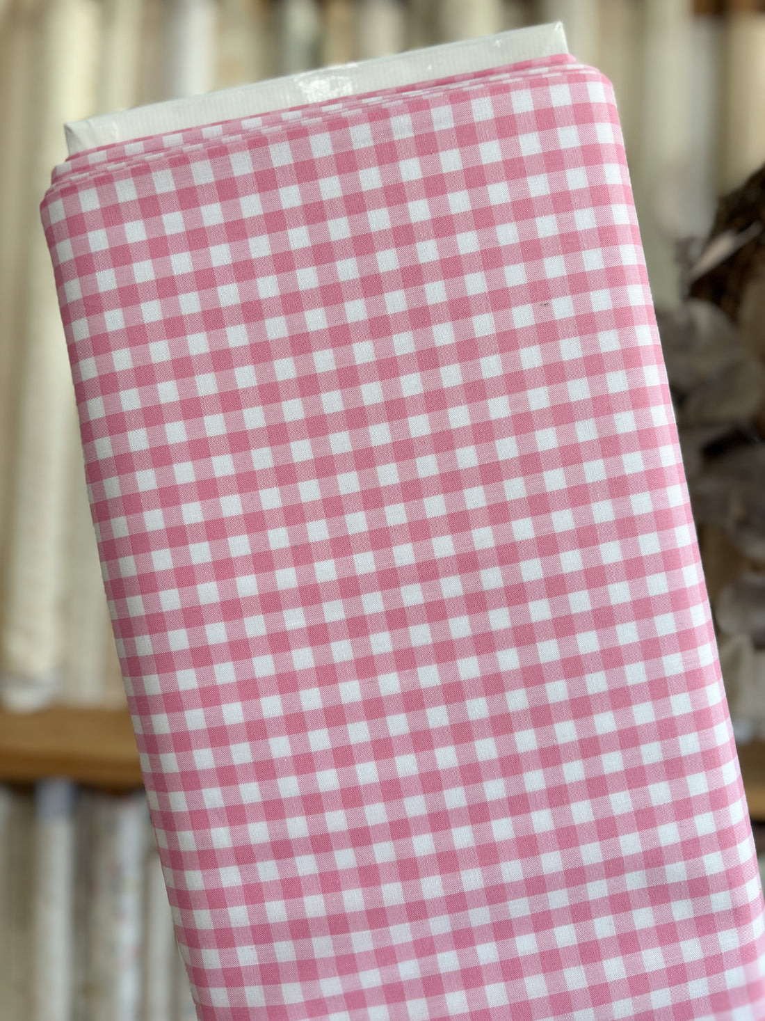 Pink Gingham 1/4&quot; 53000-301 - Japanese Yarn Dyed Broadcloth