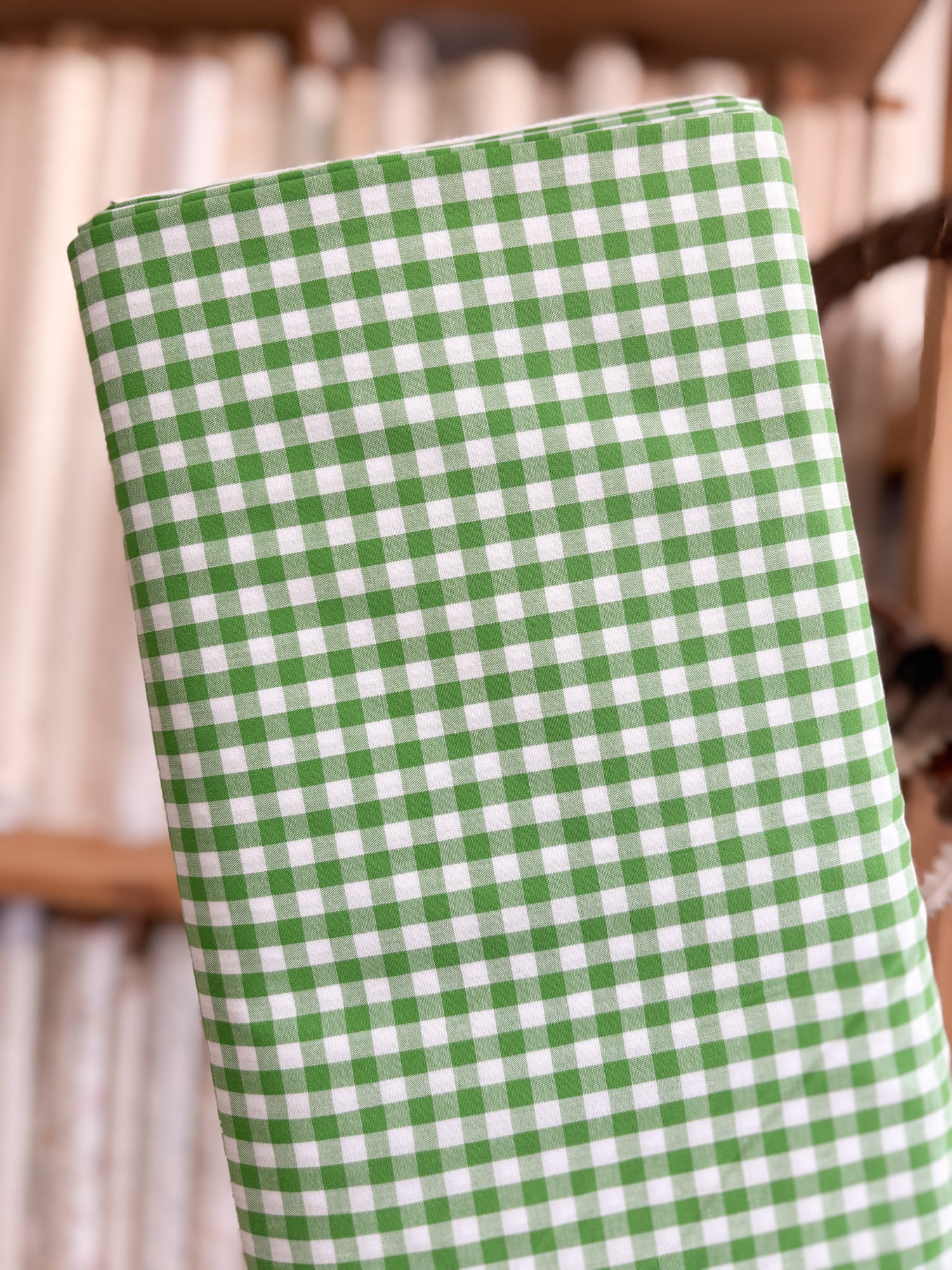 Green Gingham 1/4&quot; 53000-310 - Japanese Yarn Dyed Broadcloth