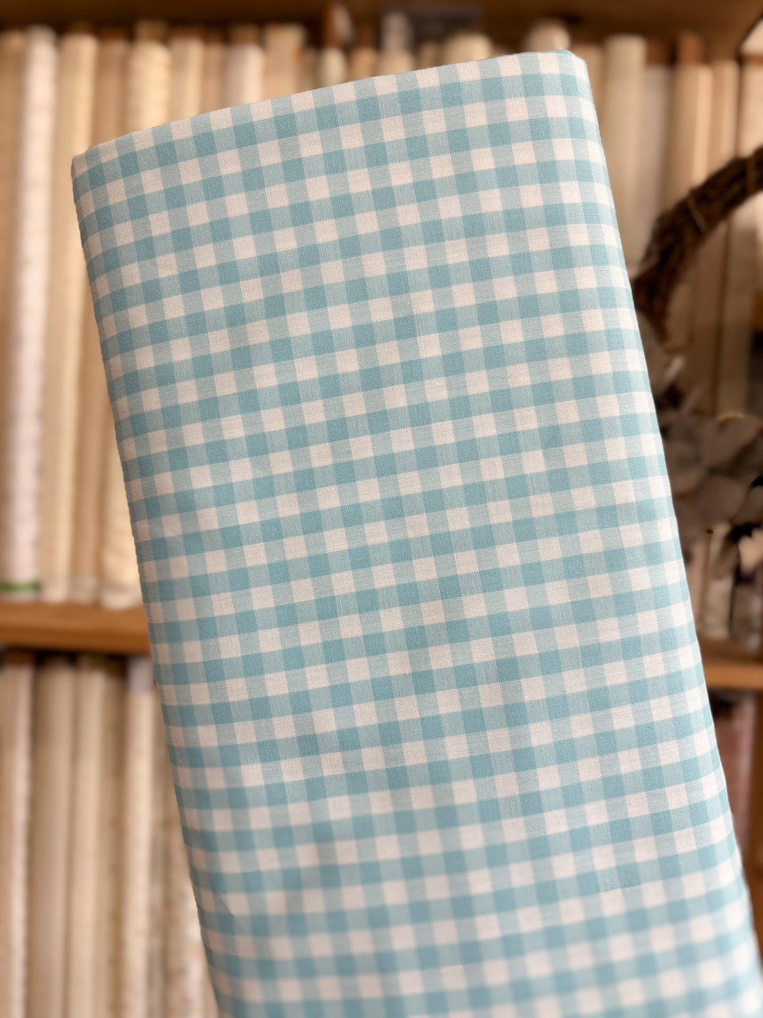 Light Blue 1/4&quot; Gingham 53000-318 - Japanese Yarn Dyed Broadcloth