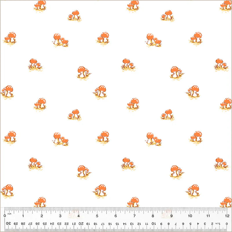 Mushrooms White - Heather Ross Studio Edit by Windham Fabrics