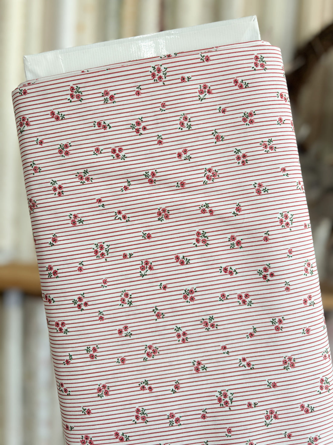Red Floral Stripe 6110-D2-2 by Sevenberry
