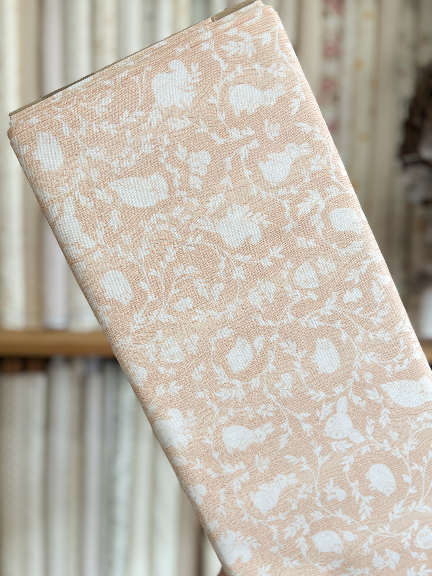 Animal Damask Light Rust - Woodland Adventures by Northcott