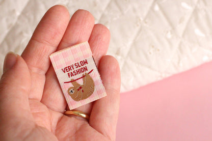 Slow Fashion Snail Sloth Labels - Cosy Club Handmade