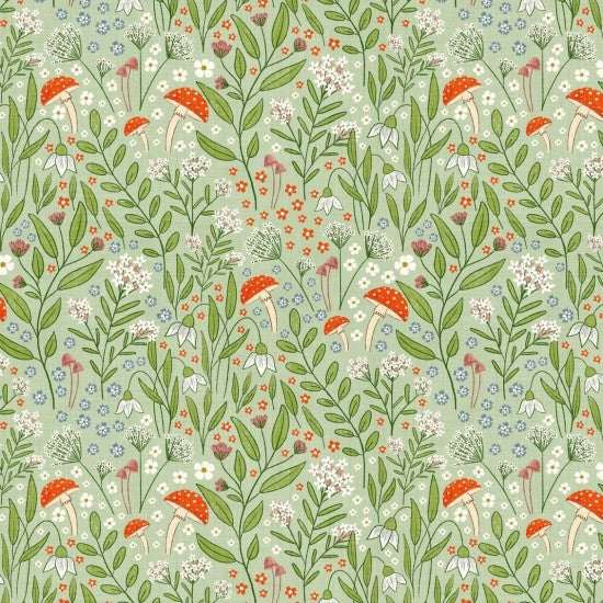 Flower Field Green - Whimsical Fields by Nutex