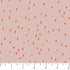 Fabric swatch of pink rainrops on cream background