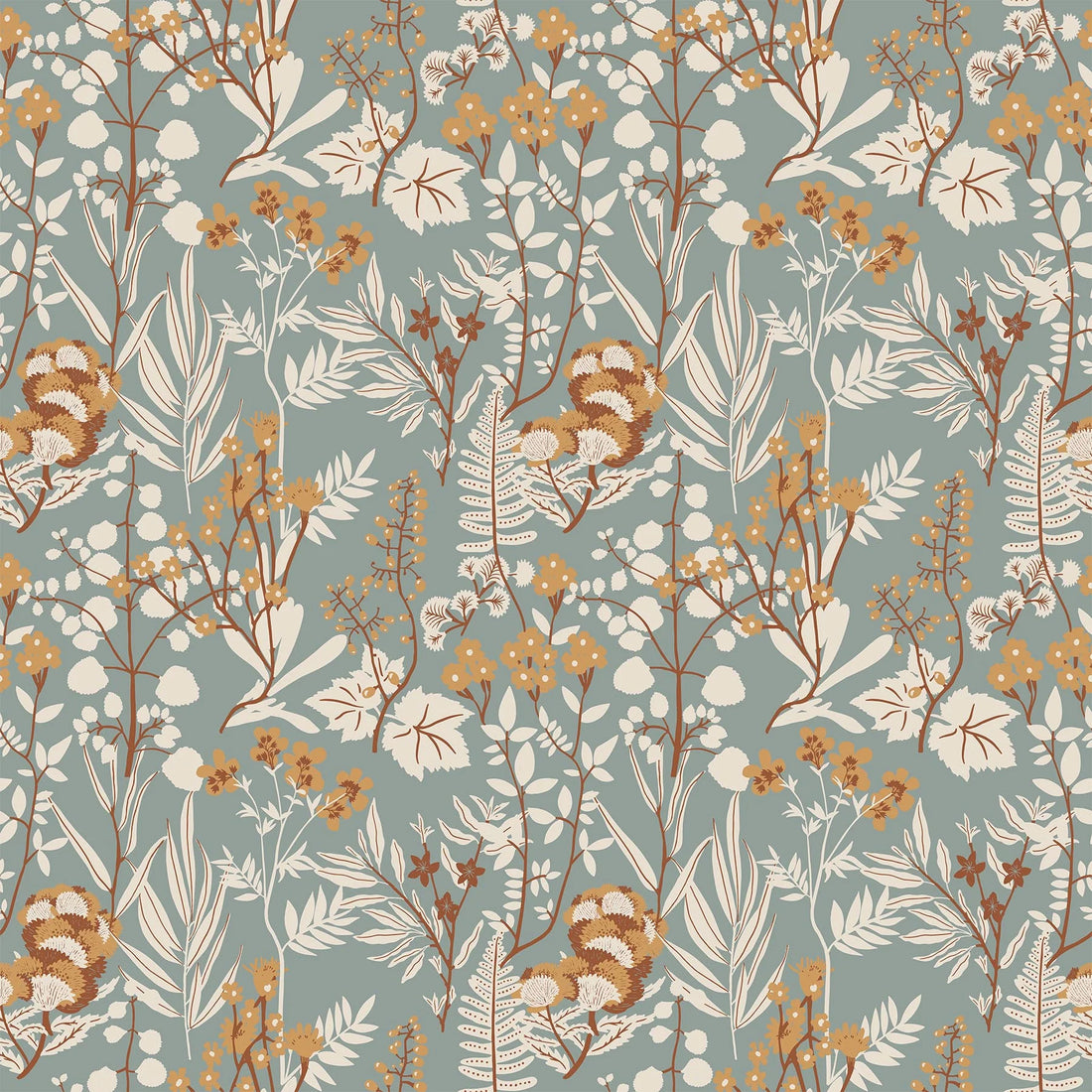 Wild Flowers Blue Multi - Wild Cottage by FIGO