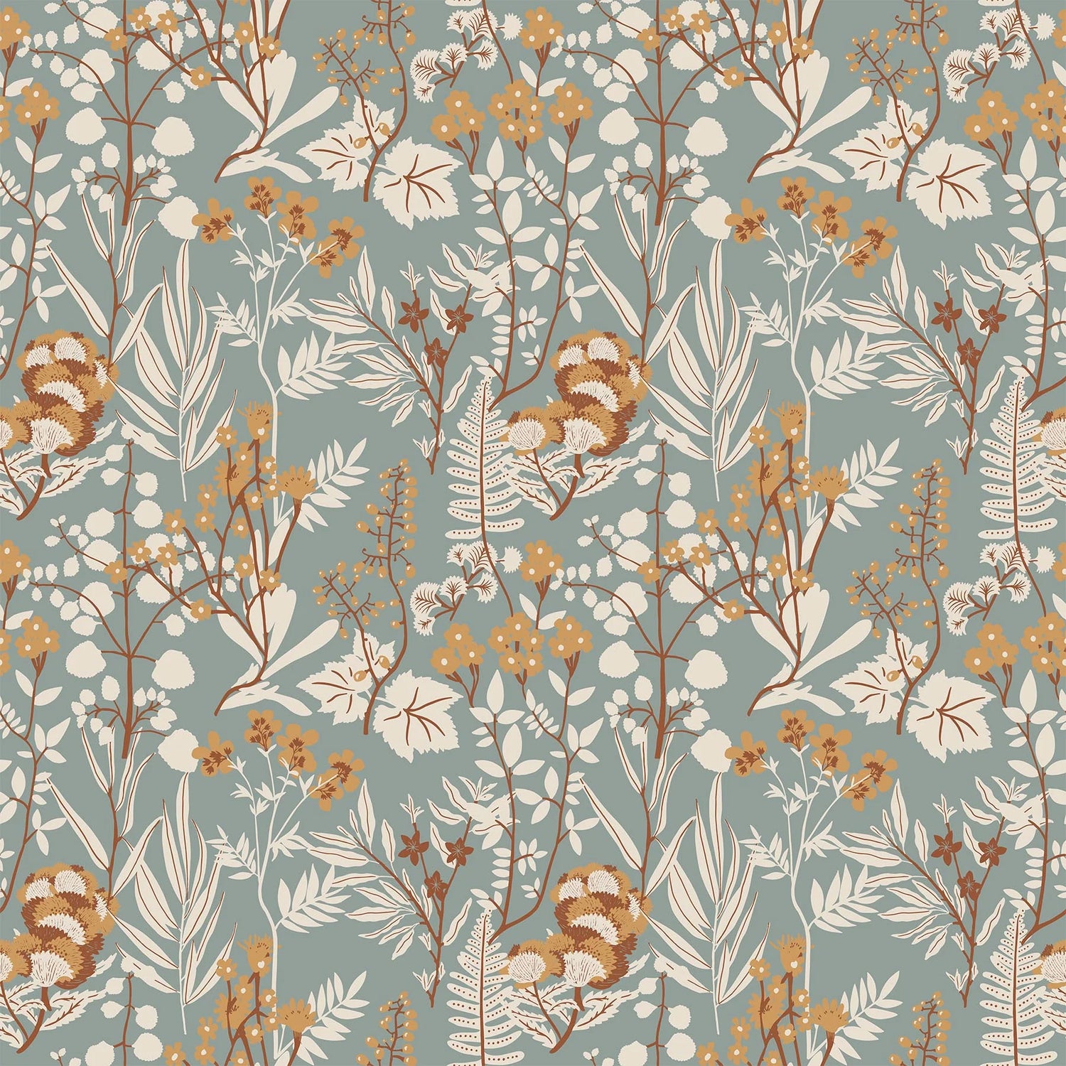 Wild Flowers Blue Multi - Wild Cottage by FIGO