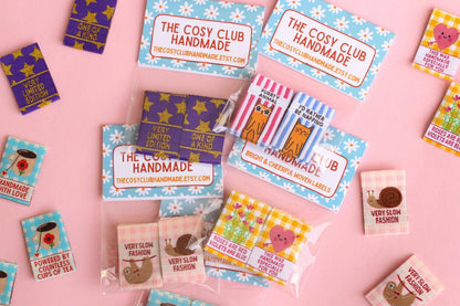 Slow Fashion Snail Sloth Labels - Cosy Club Handmade
