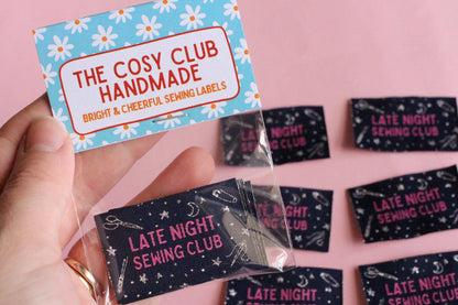 Late Night Sewing Club - Pack of 5 Fun Woven Sewing Labels