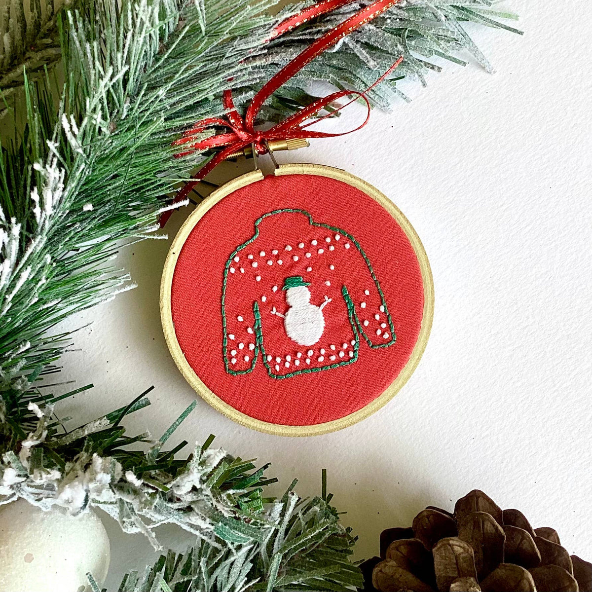 Christmas Jumper Embroidery Kit: Snowman - Craft Make Do