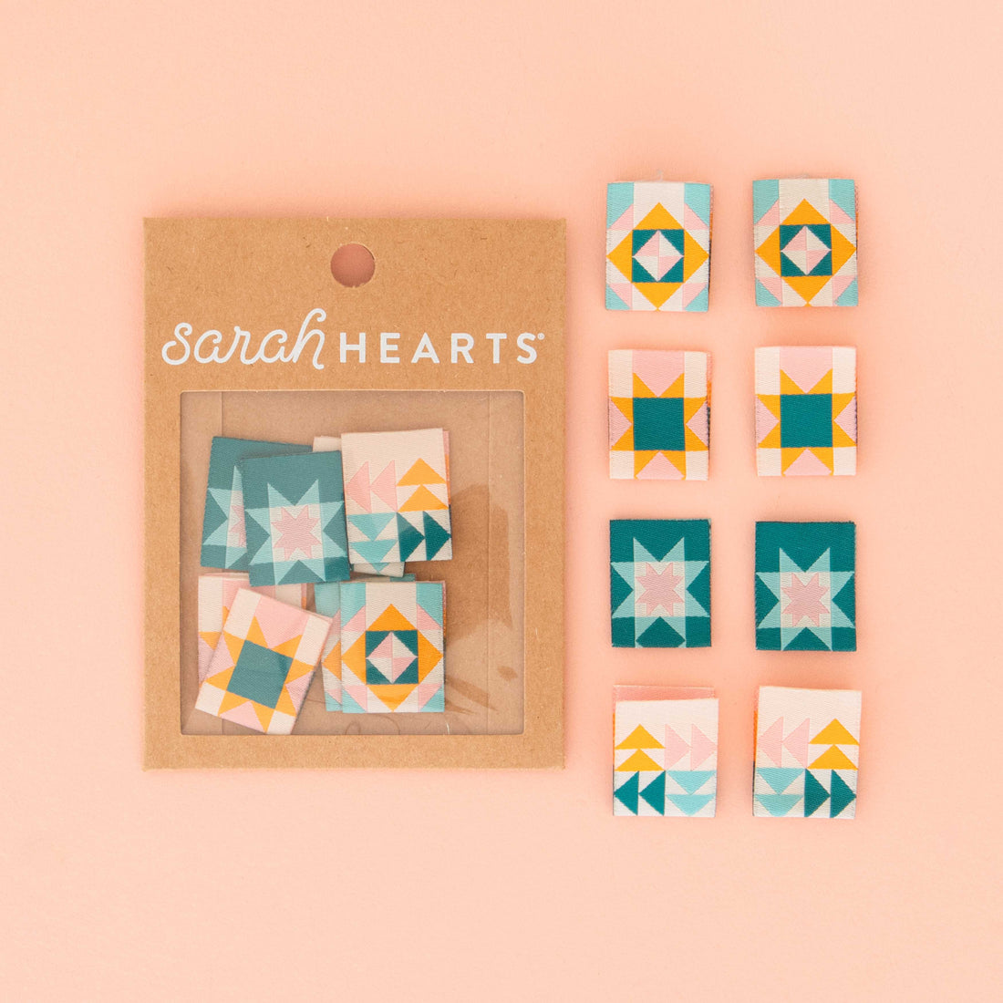 Quilt Block Labels - Sarah Hearts
