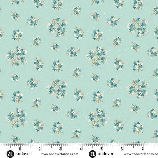 END OF BOLT 2m - Verbena Clear Sky - Lighthouse by Andover Fabrics