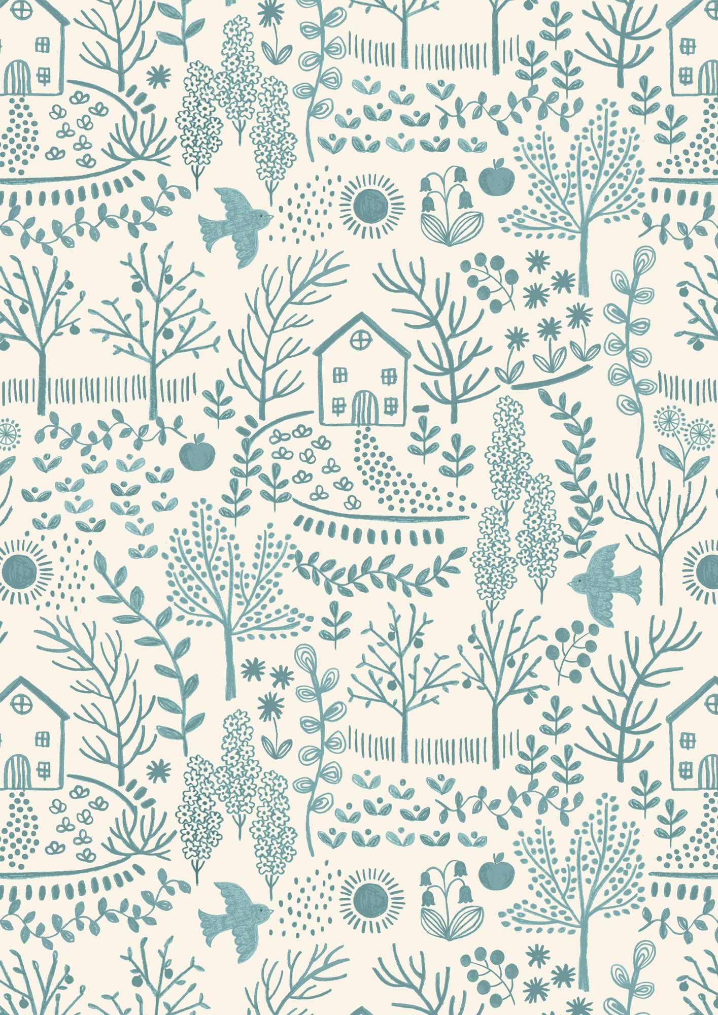 Cosy Home &amp; Garden on Cream - Cosy Home by Lewis &amp; Irene