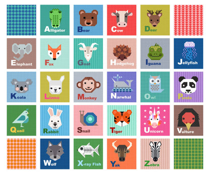 6" Square Alphabet Panel - Animal Alphabet by Lewis &amp; Irene