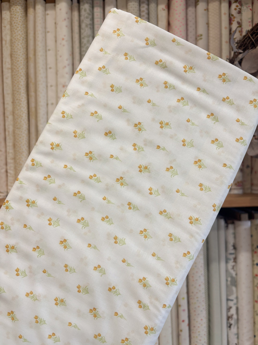 Yellow Buds - Organic Voile by La Ta Te