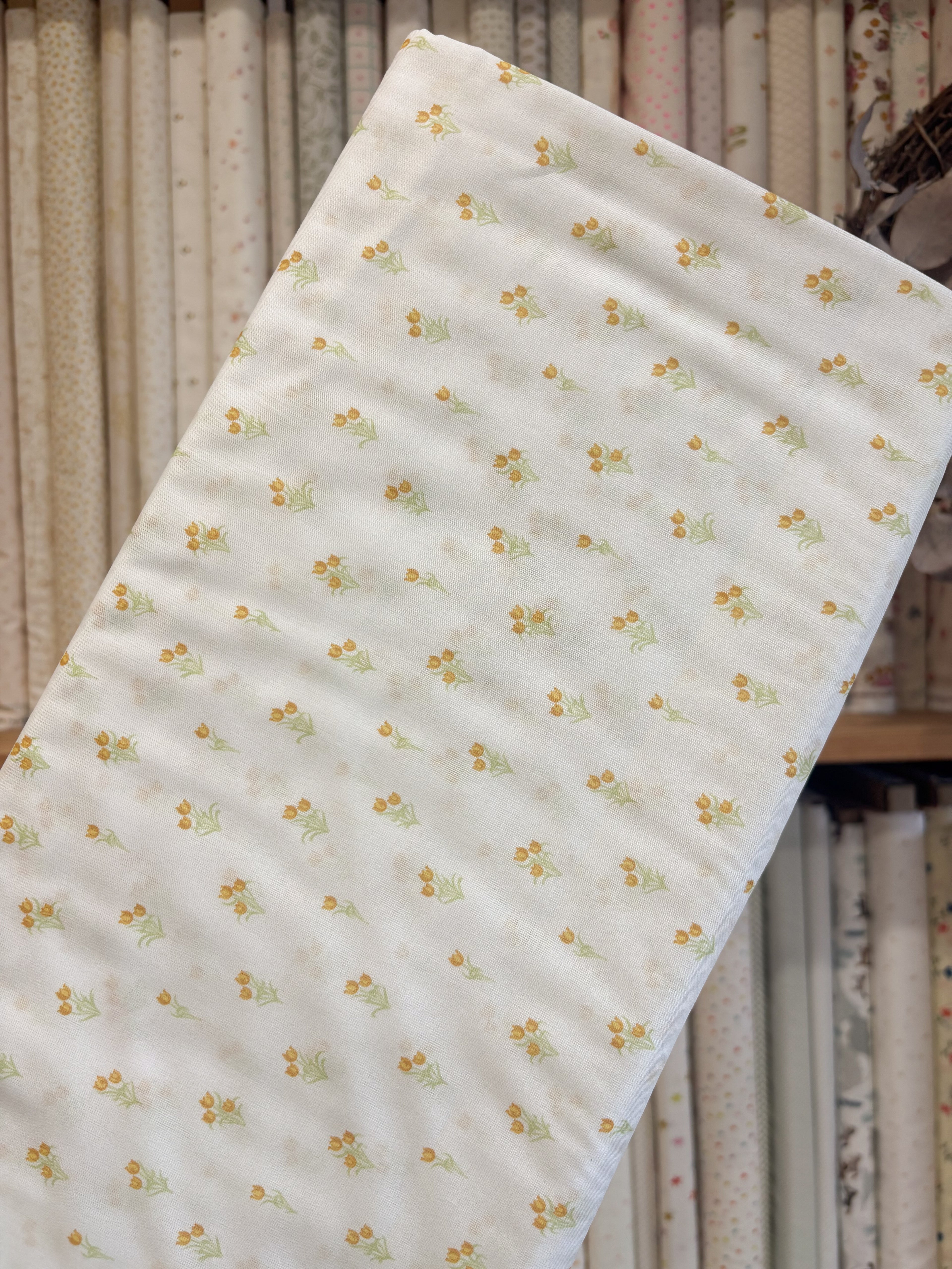 Yellow Buds - Organic Voile by La Ta Te