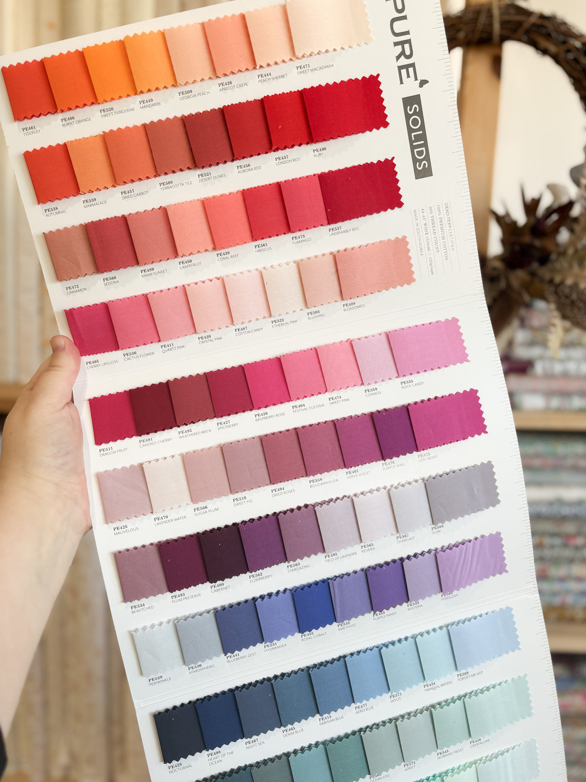 Pure Cash Color LOAN - Pure Solids Colour Card (203 Colours) - Art Gallery Fabrics ...