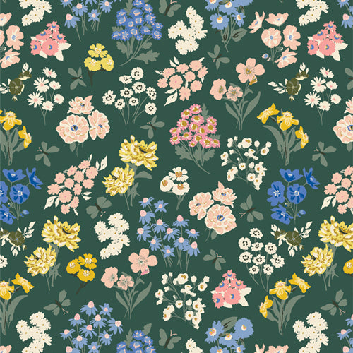 END OF BOLT 2m - Bountiful Garden Night - A Year in Petals by Art Gallery Fabrics