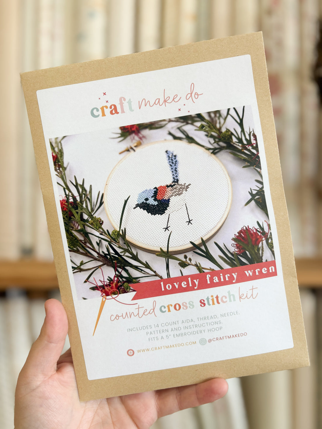 Lovely Fairy-Wren Cross Stitch Kit - Craft Make Do