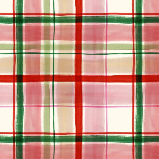 Christmas Tartan Red - Merry Happy Christmas by Lewis &amp; Irene