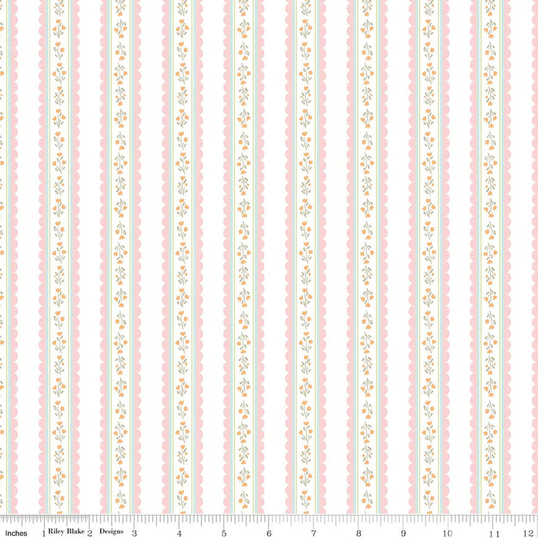 Stripes White - Little Posies by Riley Blake Designs