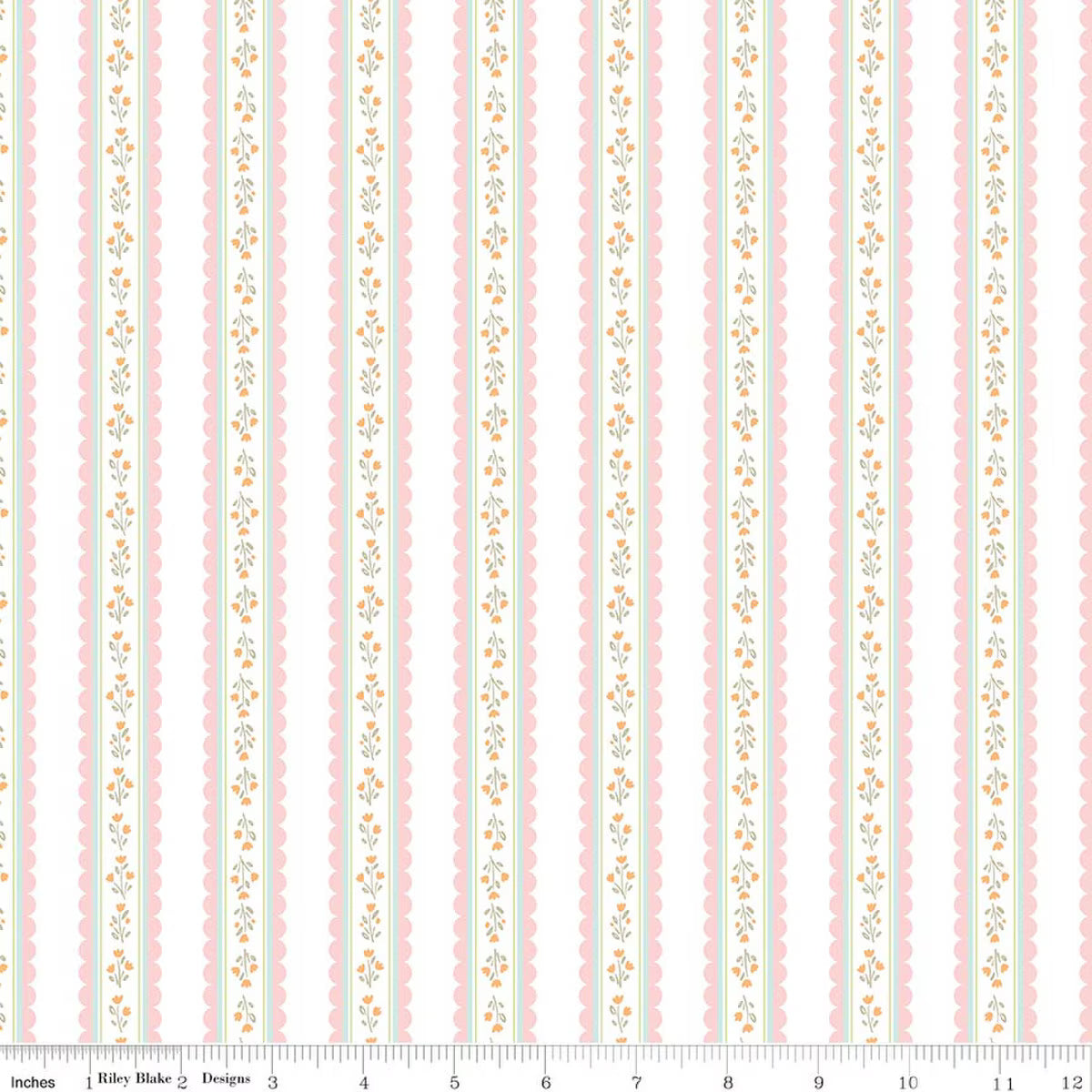 Stripes White - Little Posies by Riley Blake Designs