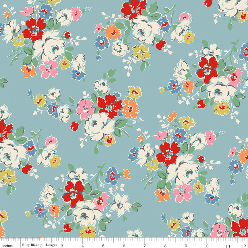 Clifton Rose Blue - Cath Kidston Signature by Riley Blake