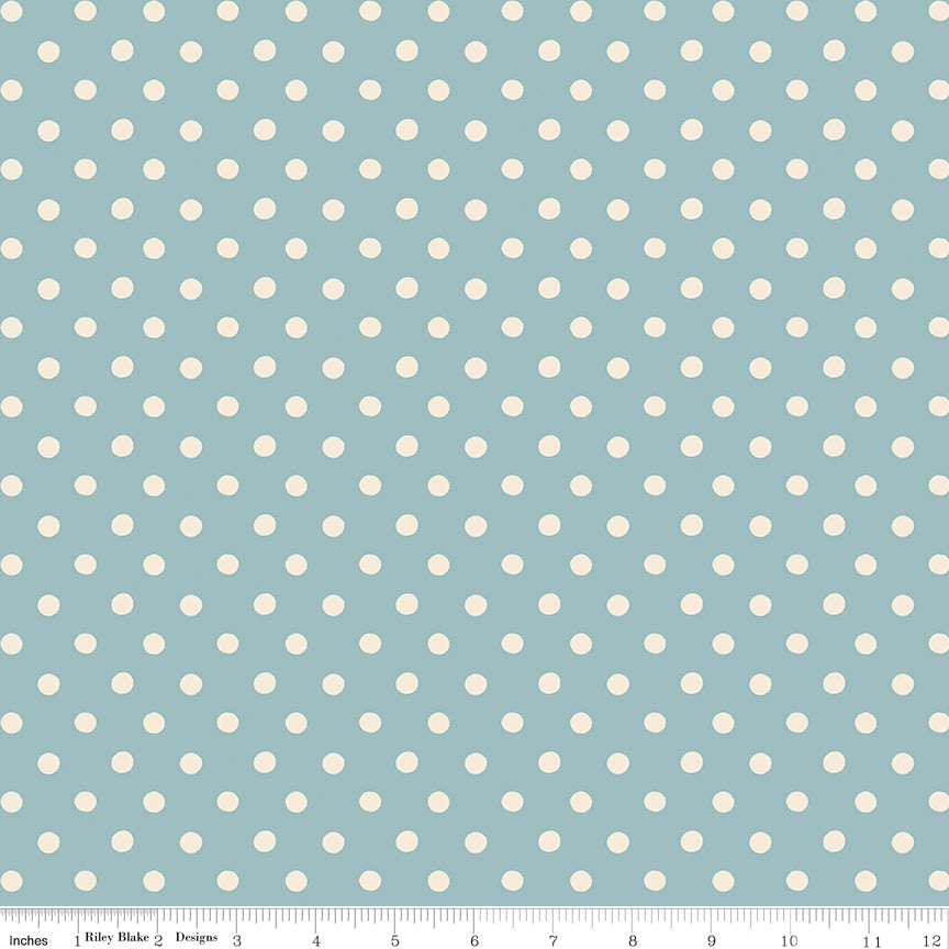 Button Spot Blue - Cath Kidston Signature by Riley Blake