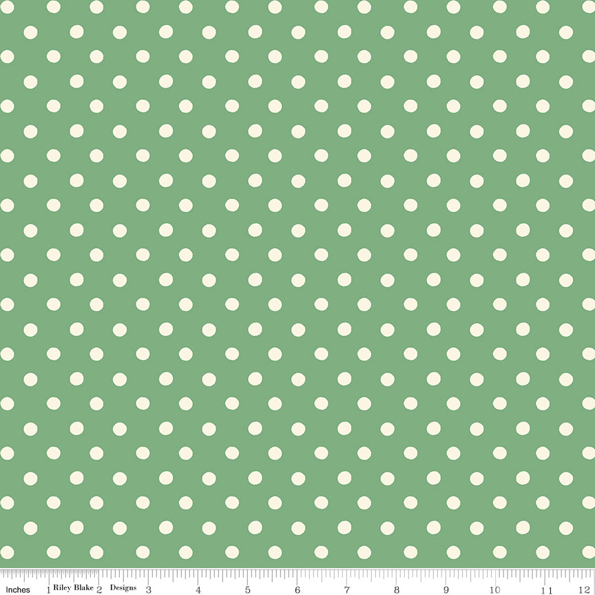 Button Spot Green - Cath Kidston Signature by Riley Blake