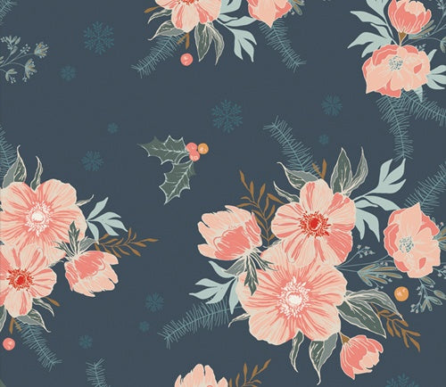 Frosted Roses Midnight - Cozy &amp; Magical by Art Gallery Fabrics