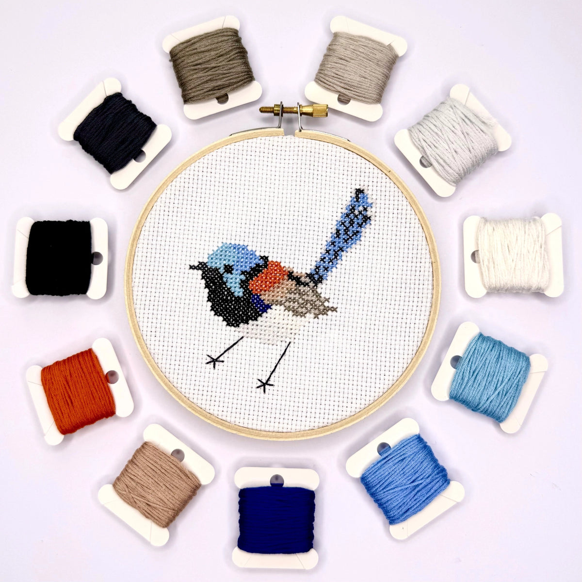 Lovely Fairy-Wren Cross Stitch Kit - Craft Make Do