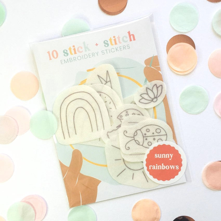 Sunny Rainbows Stick &amp; Stitch Pack - Craft Make Do