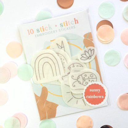 Sunny Rainbows Stick &amp; Stitch Pack - Craft Make Do