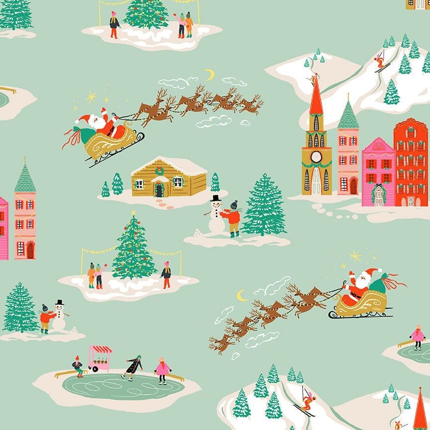 Holiday Toile Glacier - Holly Jolly by Dear Stella