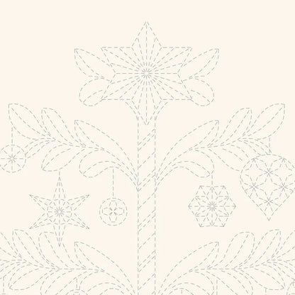 Sashiko Christmas Tree Panel - Natural by Devonstone
