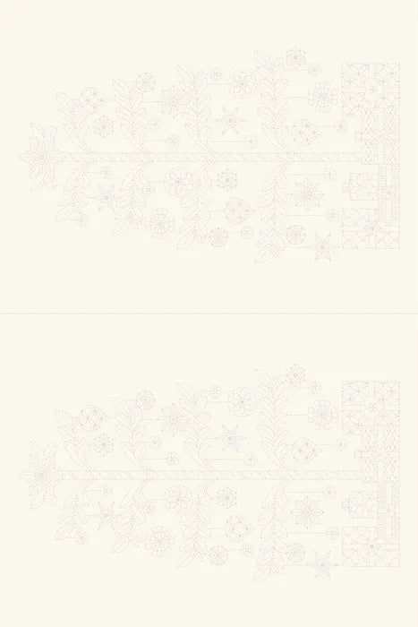 Sashiko Christmas Tree Panel - Natural by Devonstone