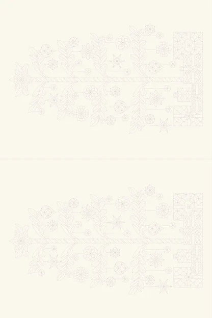 Sashiko Christmas Tree Panel - Natural by Devonstone