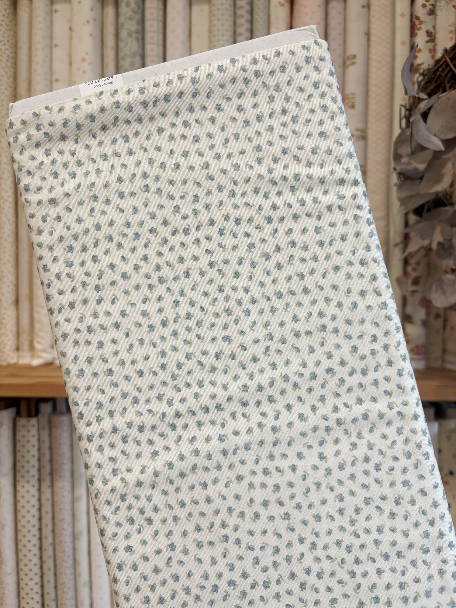 Garden Blue - Baby Flower Twill by La Ta Te