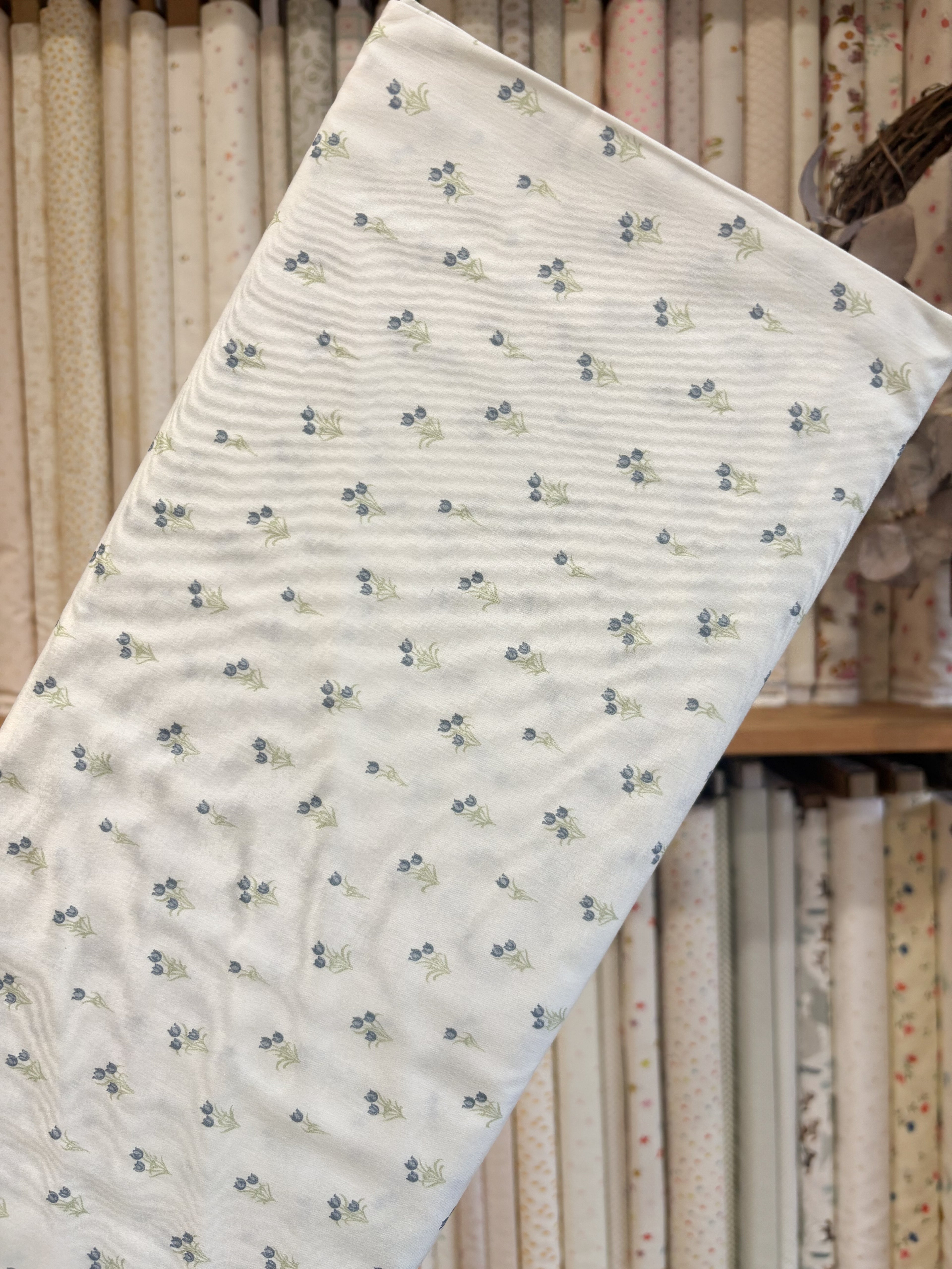 Blue Buds - Organic Poplin by La Ta Te