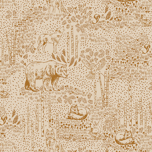 Awaken Forest Acorn (Flannel) - Woodland Keeper by Art Gallery Fabrics