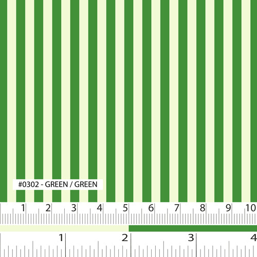 Fabric swatch light and dark green stripes