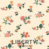 Fabric swatch liberty cream background floral bouquet 